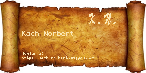 Kach Norbert névjegykártya